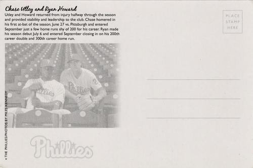 2012 Philadelphia Phillies Fan Appreciation Day Postcards #NNO Chase Utley / Ryan Howard Back