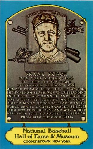 1978 Dexter Press Hall of Fame Postcards #NNO Frankie Frisch Front