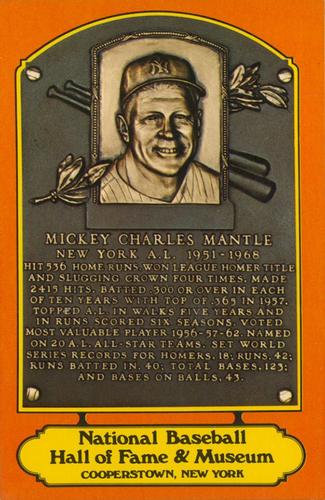 1978 Dexter Press Hall of Fame Postcards #NNO Mickey Mantle Front