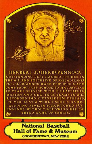 1978 Dexter Press Hall of Fame Postcards #NNO Herb Pennock Front