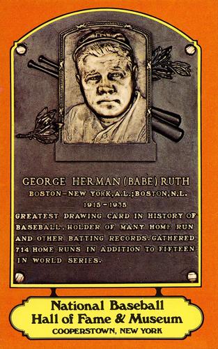 1978 Dexter Press Hall of Fame Postcards #NNO Babe Ruth Front