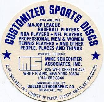 1977 MSA Customized Sports Discs #NNO Lou Brock Back