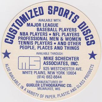 1977 MSA Customized Sports Discs #NNO Bert Campaneris Back