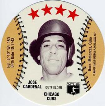 1977 MSA Customized Sports Discs #NNO Jose Cardenal Front
