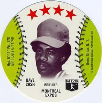 1977 MSA Customized Sports Discs #NNO Dave Cash Front