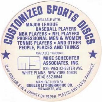 1977 MSA Customized Sports Discs #NNO Cesar Cedeno Back