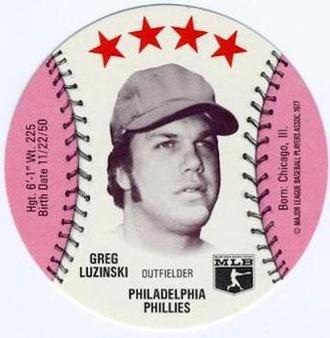 1977 MSA Customized Sports Discs #NNO Greg Luzinski Front