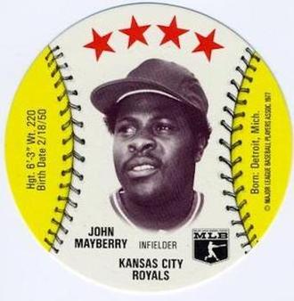 1977 MSA Customized Sports Discs #NNO John Mayberry Front