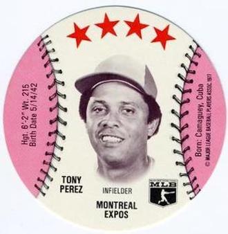 1977 MSA Customized Sports Discs #NNO Tony Perez Front