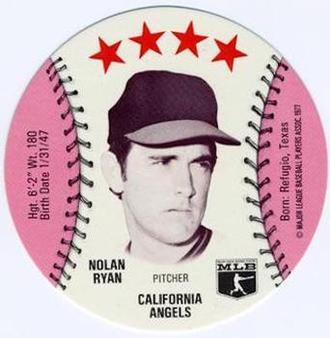 1977 MSA Customized Sports Discs #NNO Nolan Ryan Front