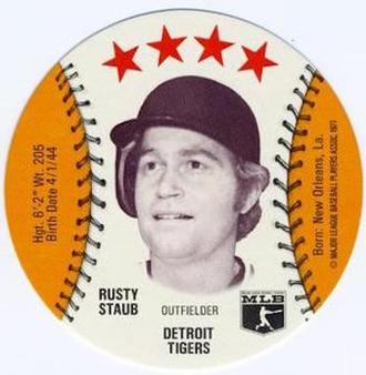 1977 MSA Customized Sports Discs #NNO Rusty Staub Front