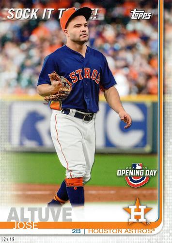 2019 Topps Opening Day Sock It to Me! 5x7 #SM-8 Jose Altuve Front