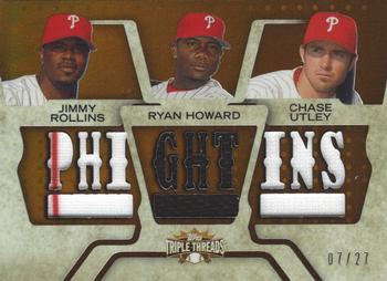 2008 Topps Triple Threads - Relics Combos Sepia #TTRC-80 Jimmy Rollins / Ryan Howard / Chase Utley Front