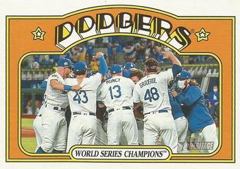 2021 Topps Heritage #1 World Series Champions (Los Angeles Dodgers) Front