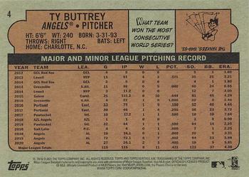 2021 Topps Heritage #4 Ty Buttrey Back