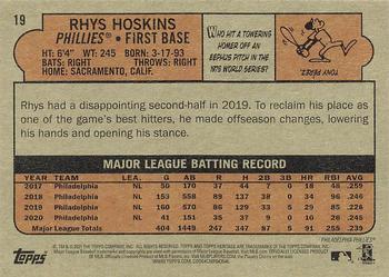2021 Topps Heritage #19 Rhys Hoskins Back