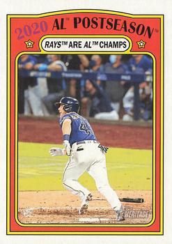 2021 Topps Heritage #22 2020 AL Postseason: Rays Are AL Champs Front