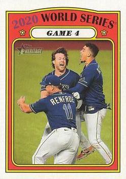 2021 Topps Heritage #28 2020 World Series Game 4 Front