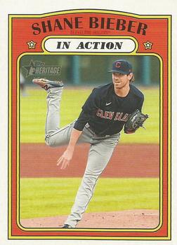 2021 Topps Heritage #48 Shane Bieber Front