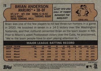 2021 Topps Heritage #78 Brian Anderson Back