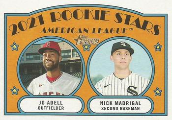 2021 Topps Heritage #187 American League 2021 Rookie Stars (Jo Adell / Nick Madrigal) Front