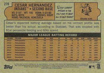 2021 Topps Heritage #270 Cesar Hernandez Back