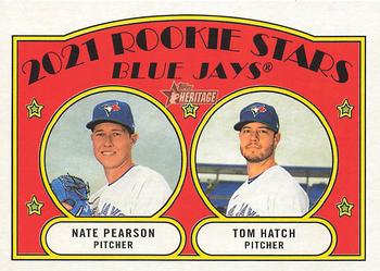 2021 Topps Heritage #301 Blue Jays 2021 Rookie Stars (Nate Pearson / Tom Hatch) Front