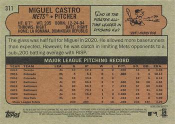 2021 Topps Heritage #311 Miguel Castro Back