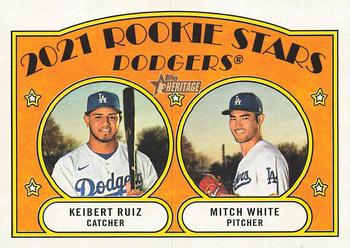 2021 Topps Heritage #357 Dodgers 2021 Rookie Stars (Keibert Ruiz / Mitch White) Front