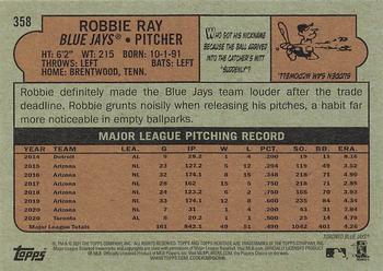 2021 Topps Heritage #358 Robbie Ray Back