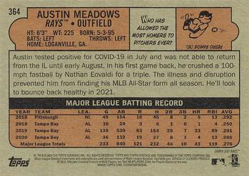 2021 Topps Heritage #364 Austin Meadows Back