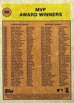2021 Topps Heritage #366 Most Valuable Player Award Back