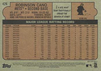 2021 Topps Heritage #426 Robinson Cano Back
