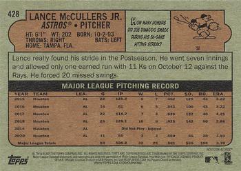 2021 Topps Heritage #428 Lance McCullers Jr. Back