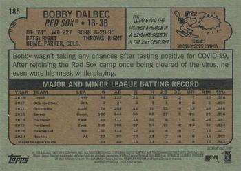 2021 Topps Heritage #185 Bobby Dalbec Back
