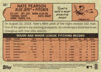 2021 Topps Heritage #301 Nate Pearson Back