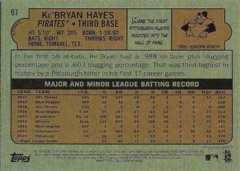 2021 Topps Heritage #97 Ke'Bryan Hayes Back