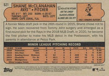 2021 Topps Heritage #521 Shane McClanahan Back