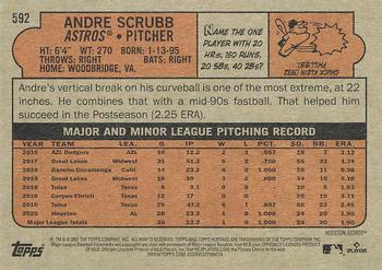 2021 Topps Heritage #592 Andre Scrubb Back
