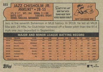 2021 Topps Heritage #665 Jazz Chisholm Jr. Back