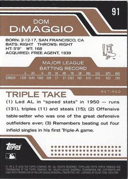 2008 Topps Triple Threads - Sepia #91 Dom DiMaggio Back