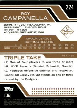 2008 Topps Triple Threads - Sepia #224 Roy Campanella Back
