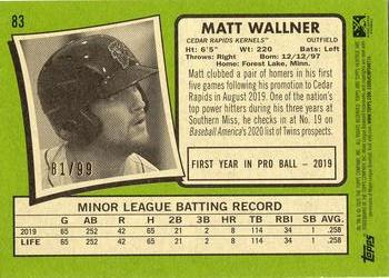 2020 Topps Heritage Minor League - Blue #83 Matt Wallner Back