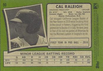 2020 Topps Heritage Minor League - Blue #90 Cal Raleigh Back