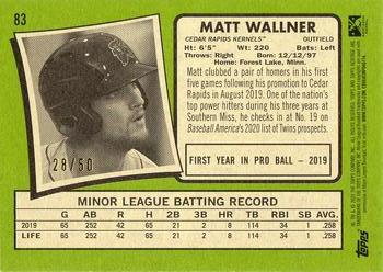 2020 Topps Heritage Minor League - White #83 Matt Wallner Back