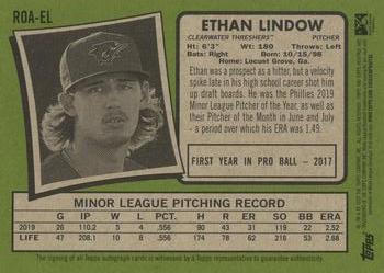 2020 Topps Heritage Minor League - Real One Autographs Blue #ROA-EL Ethan Lindow Back