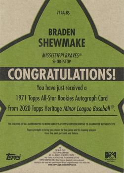 2020 Topps Heritage Minor League - 1971 All-Star Rookies Autographs #71AA-BS Braden Shewmake Back