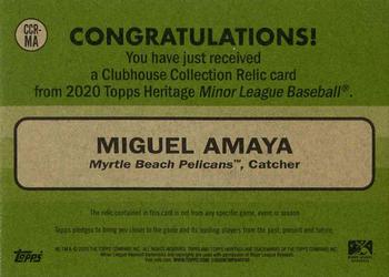 2020 Topps Heritage Minor League - Clubhouse Collection Relics #CCR-MA Miguel Amaya Back