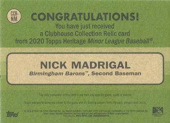 2020 Topps Heritage Minor League - Clubhouse Collection Relics #CCR-NM Nick Madrigal Back