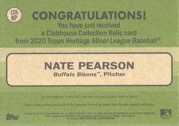 2020 Topps Heritage Minor League - Clubhouse Collection Relics #CCR-NP Nate Pearson Back